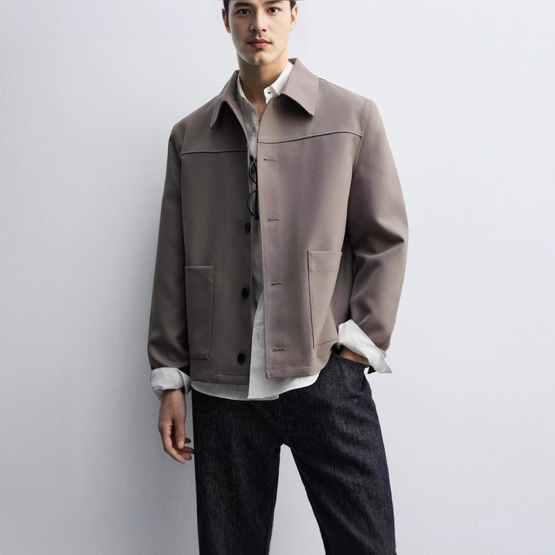 Men's Loose Fit Shirt Jacket with Pocket Decoration 5854181 Men's Loose Fit Shirt Jacket with Pocket Decoration 5854181