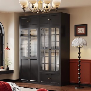 2.2m High 500 Deep Steel Wardrobe Retro Style Home Small Apartment Bedroom Combination Large Storage Eco-Friendly Closet