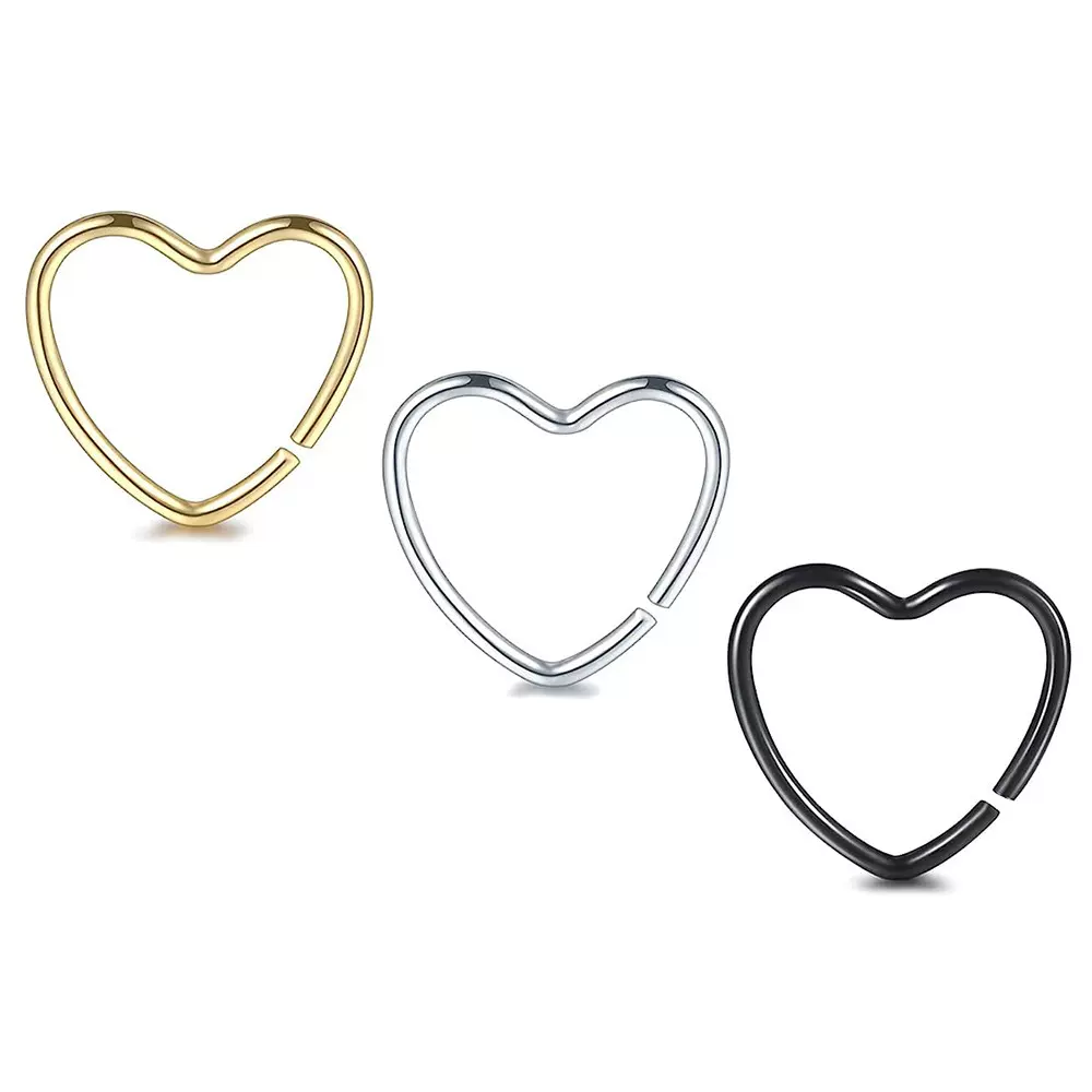 不锈钢心形星形开口圈 跨境饰品爱心耳饰星星耳圈 欧美简约耳环