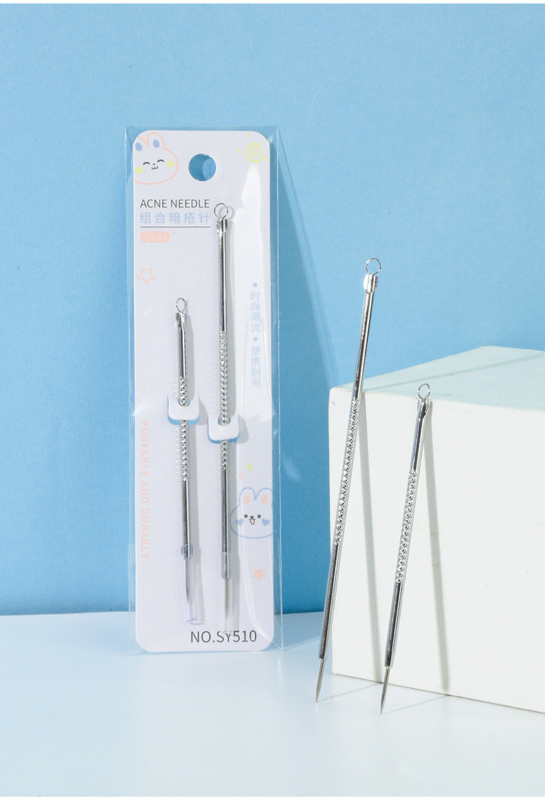 LMLTOP Acne Needle 2-piece set, double-headed stainless steel acne needle, long and short combination acne needle wholesale, carefully selected undefined