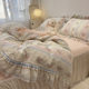 Ins Korean Princess Style Cotton 100 Bed Four-piece Set Cotton Lace Bedding Quilt Cover Bed Hat Bed Skirt Three-piece Set