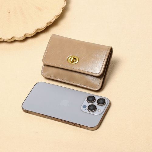 New Korean style card bag ins women simple solid color retro lock buckle multi-layer card bag women's high-end wallet card bag 