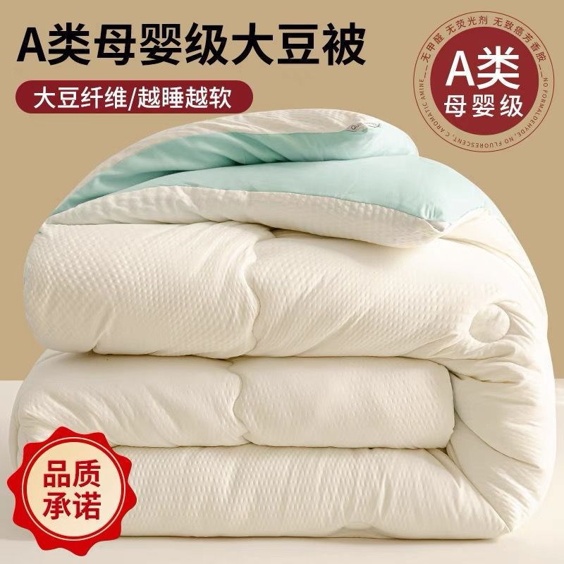 Soybean-Like Quilt Fiber Quilt Thickened and Warm Spring, Autumn and Winter Double Four-Season Student Dormitory General Supply Chain