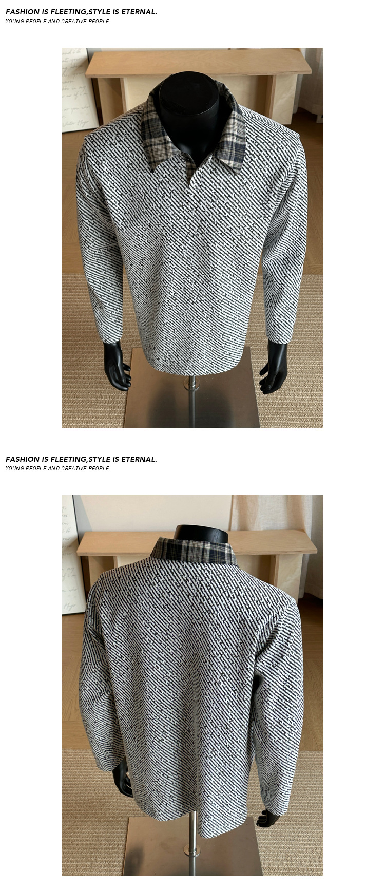 Amerikaanse retro polo sweatshirt met houndstooth voor iedereen_voghion.com