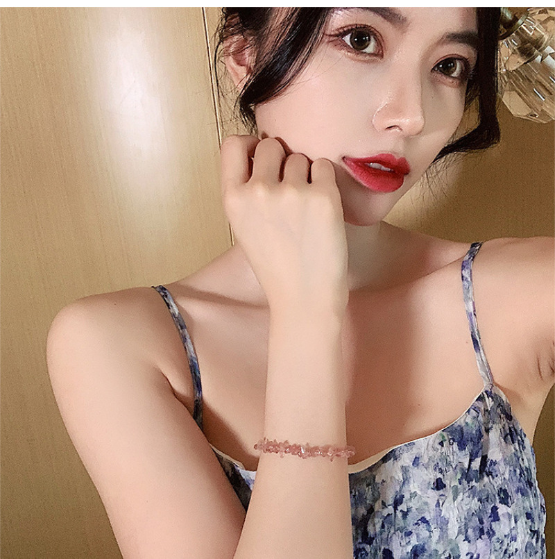 Irregular Pattern Women'S Gender Ethnic Style Irregular Glass Titanium Steel Bracelets