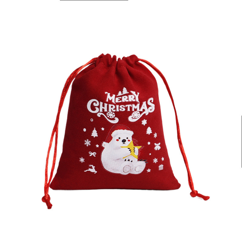 クリスマスギフトバッグセットカスタマイズされた巾着クリスマスベルベットバッグ小さな布バッグクリスマスキャンディーバッグ卸売|undefined