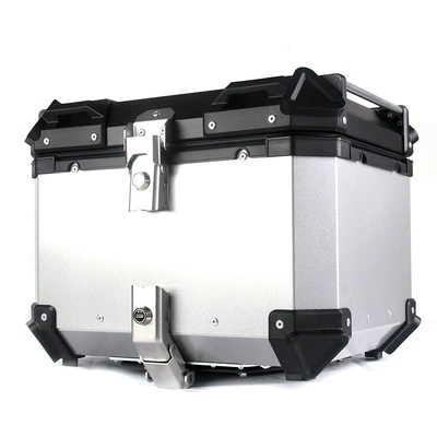 Motorcycle Tail Box Waterproof: Motorcycle trunk - 45l-flat-quick-release-silver