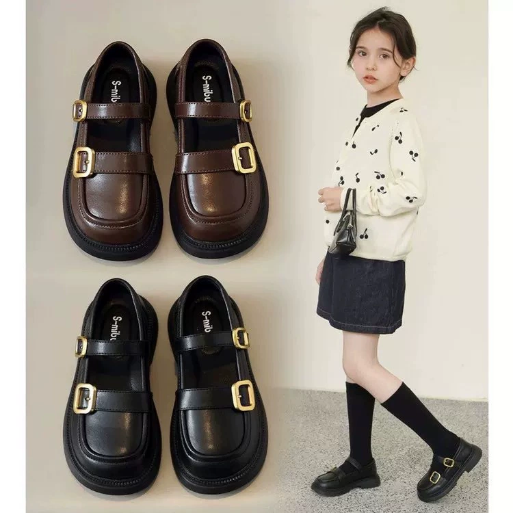 Lofu обувь для девочек 2025 лето новая детская дышащая одиночная обувь мягкая подошва легкая обувь принцессы корейская кожаная обувь для девочек