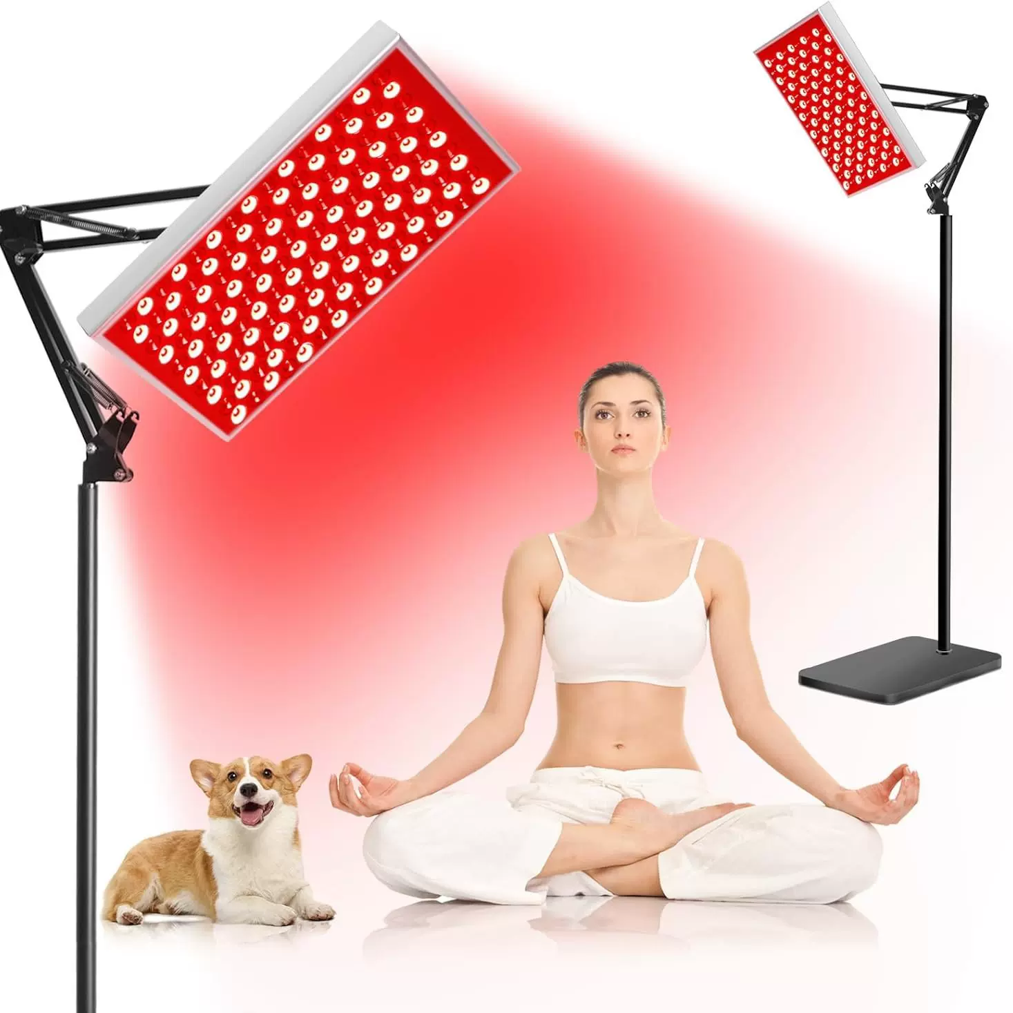 亚马逊大排红光灯45W落地款红光理疗灯225珠家用led面板红外线灯