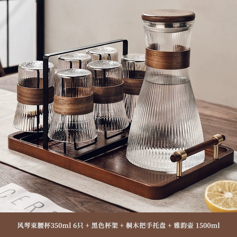 Gna китайский стиль воды с термостойким стеклянным стаканом для воды набор подарочная коробка для домашнего питья чашка холодный чайник чайная чашка для гостей