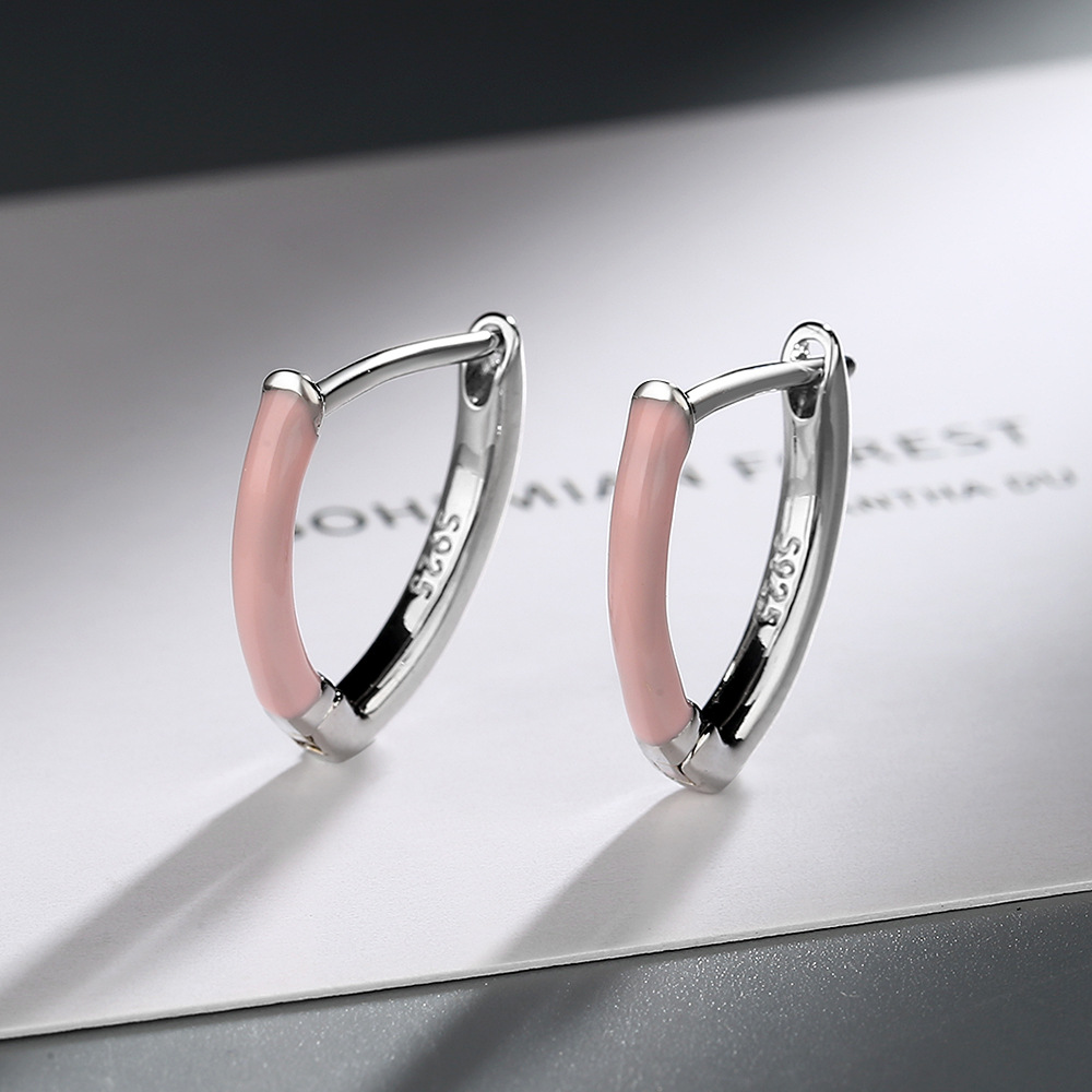 1 Pair Quantity Daily Occasion Copper Material Heart Shape Pattern 1 Pair Basic Classic Style Heart Shape Enamel Copper Earrings