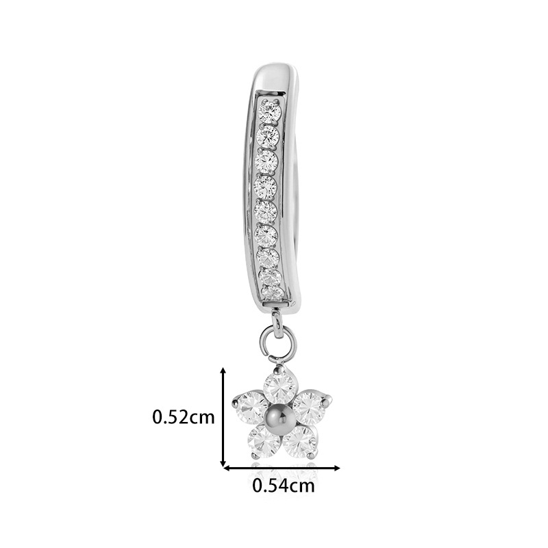 Blumen-bauchnabelpiercing Aus Titanlegierung Mit Anhänger_voghion.com