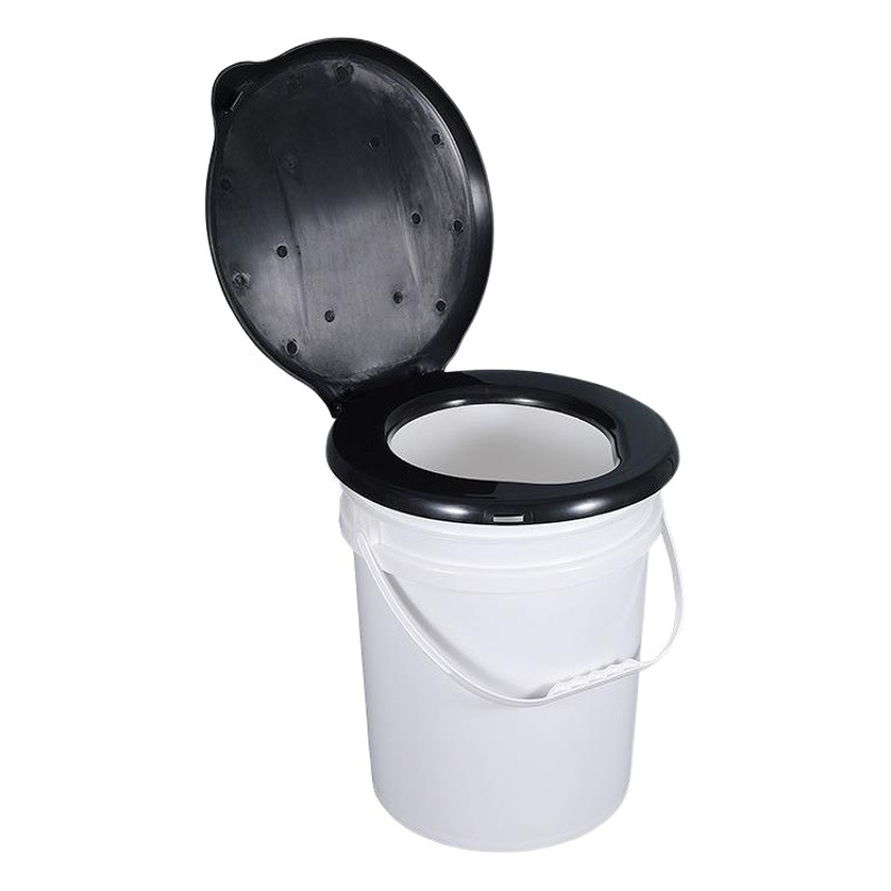 Venta caliente transfronteriza inodoro taburete coche portátil al aire libre 20L gran capacidad inodoro cubierta cubo de plástico