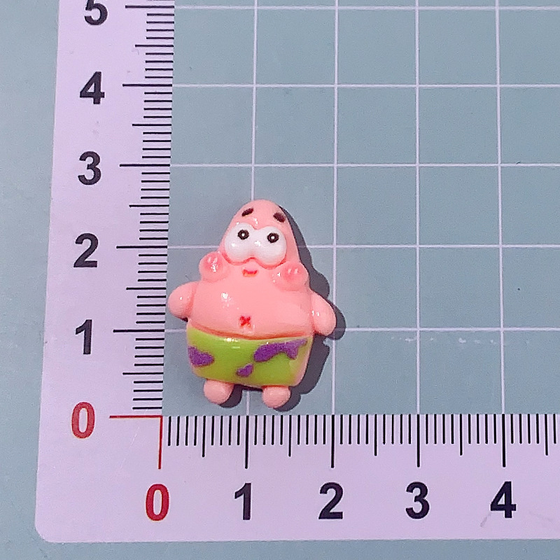 Nuevo SpongeBob pie estrella diy accesorios de resina pegamento crema caja de teléfono móvil adornamiento de pelo agujero agujero botón de zapato llavero
