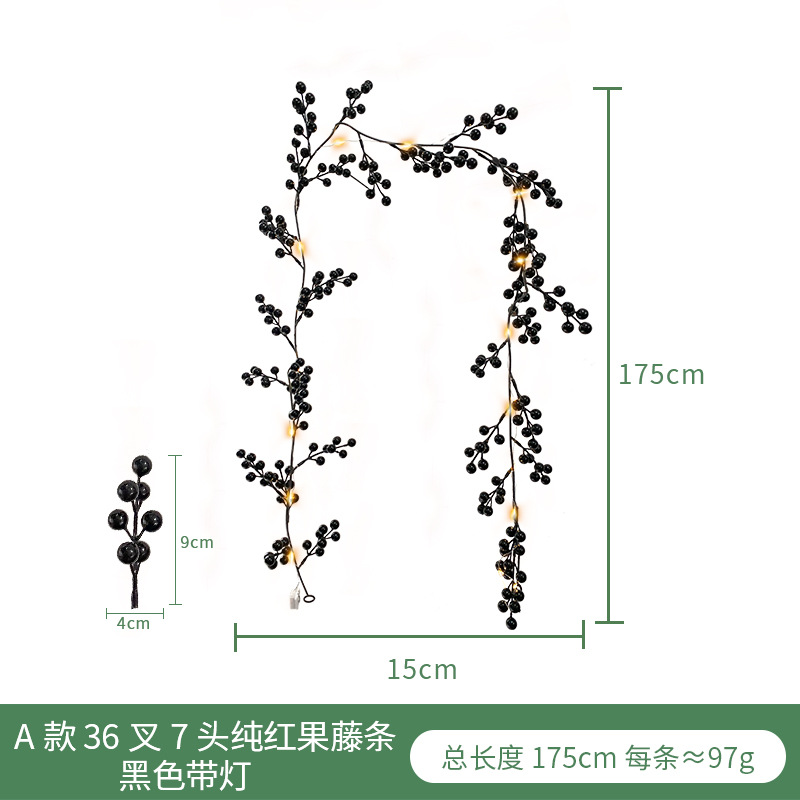 Navidad artificial fruta roja baya de ratán transfronteriza atmósfera de Navidad diseño decoración del hogar simulación Navidad Ratán