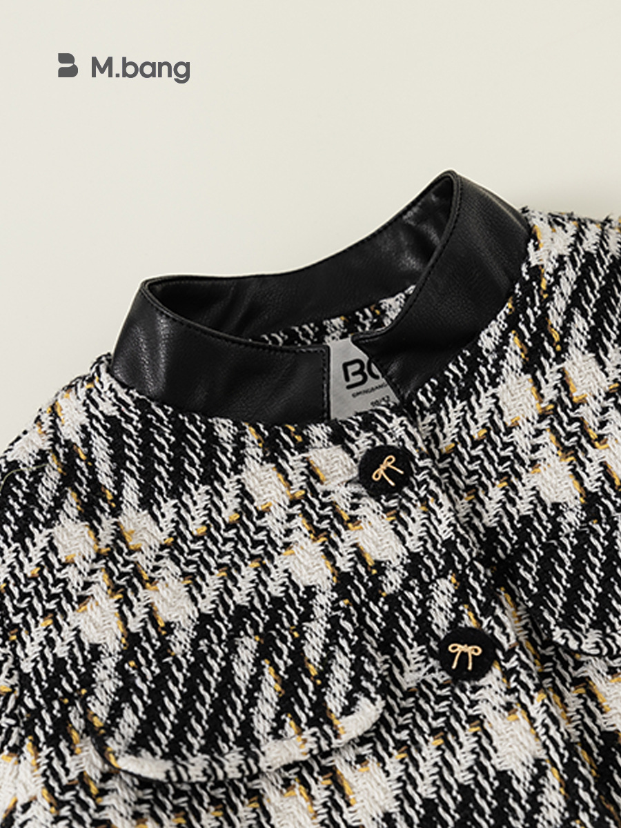 Youbao niña primavera niña bebé pequeño abrigo fragante pata de gallo corto chaqueta de punto de moda QY23016