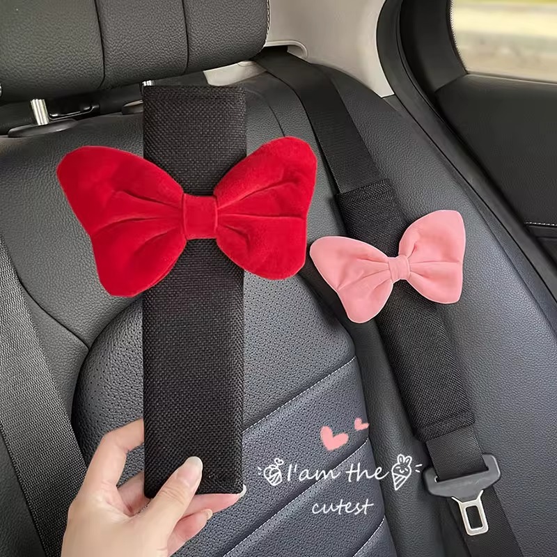 Funda Protectora para Cinturón de Auto de Poliéster con Moño