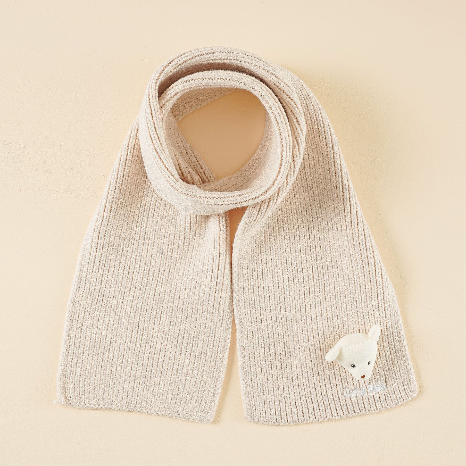Pequeño oso bufanda niñas Otoño e Invierno estilo coreano all-matching ins niñas niños y niñas bordados fresco lindo