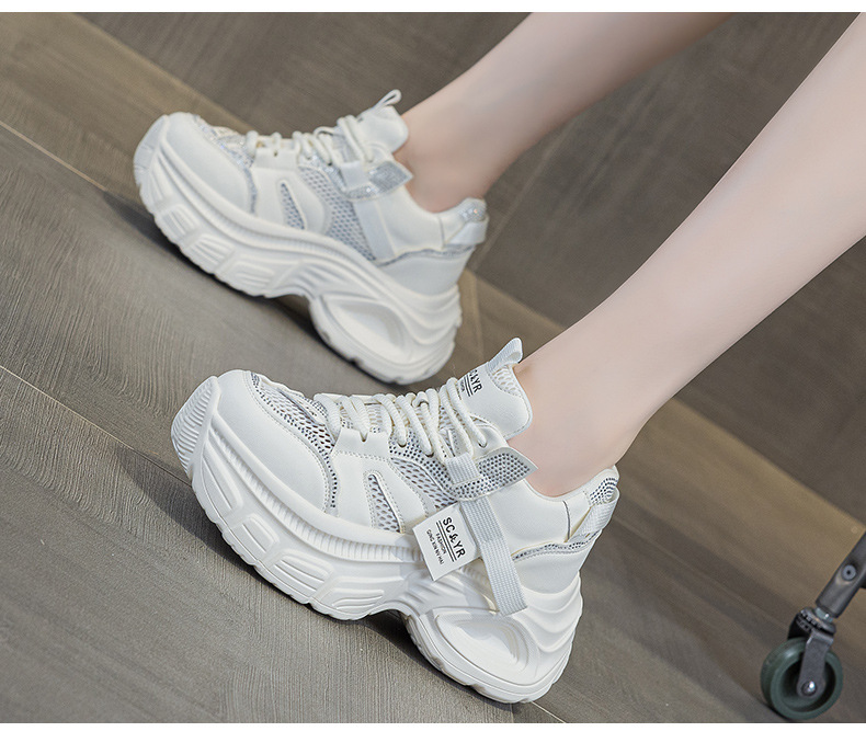 Giày sneaker chunky nữ đế dày độn cao bên trong phong cách thời trang mạng mới hè 2026 — M2831 màu tím, M2831 bạc, M 2831m màu chi tiết 25