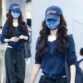 现货2025夏季新款韩国东大门八奶宽松气质显瘦连帽拉链卫衣外套女