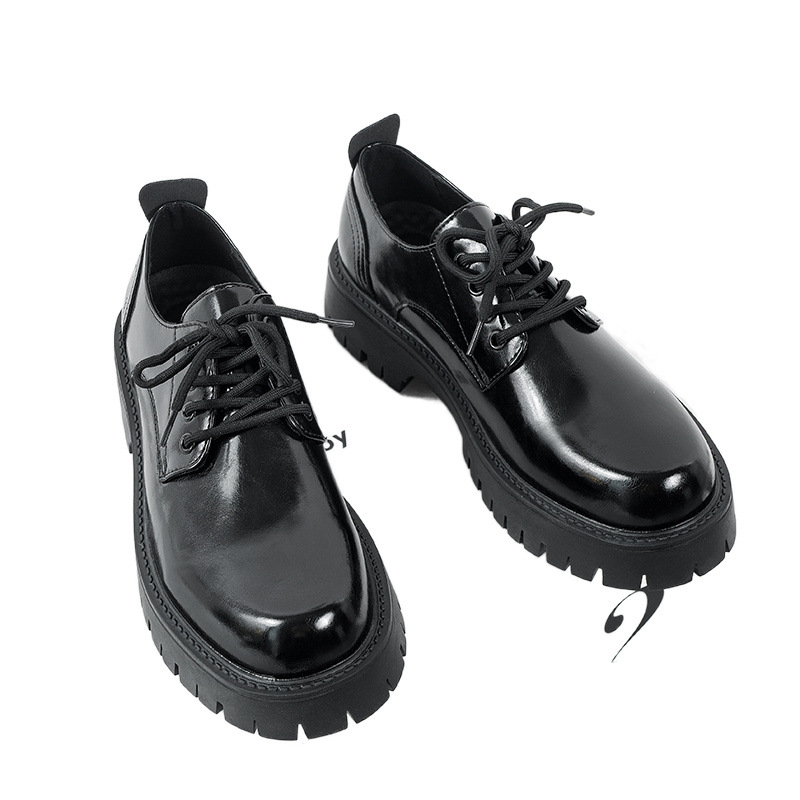 ShoeVault Derby British, scarpe casual in pelle con suola spessa, stivali bassi Martin da uomo con rialzo_voghion.com