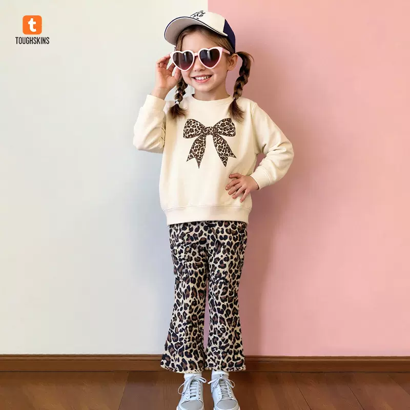 源头工厂儿童套装分销代发 秋季长袖女童套装 烫画中小童两件套