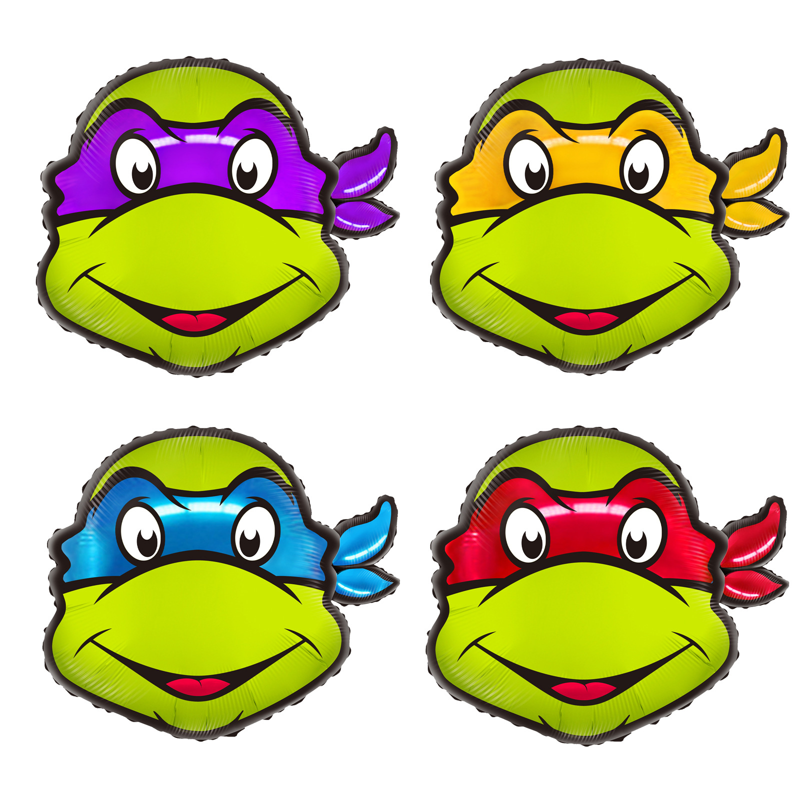 Transfronteriza nueva Tortuga Ninja de aluminio globo de película variante caos dibujos animados de dibujos animados fiesta de cumpleaños de los niños bola