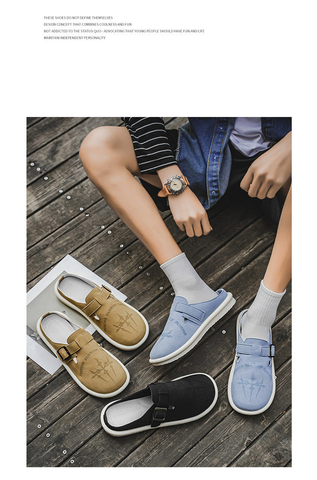 Dép sandal nam nửa gót không quai hậu, thoáng khí mùa hè, đế bằng nhẹ, size lớn 39–47 — BK 502m màu, BK 503m màu, BK 505m màu nâu, BK501 kaki chi tiết 16