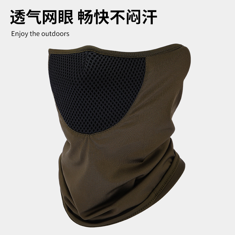 Máscara solar de ciclismo para hombres, máscara de cuello de hielo transpirable, máscara UV de verano, turbante de ciclismo fresco