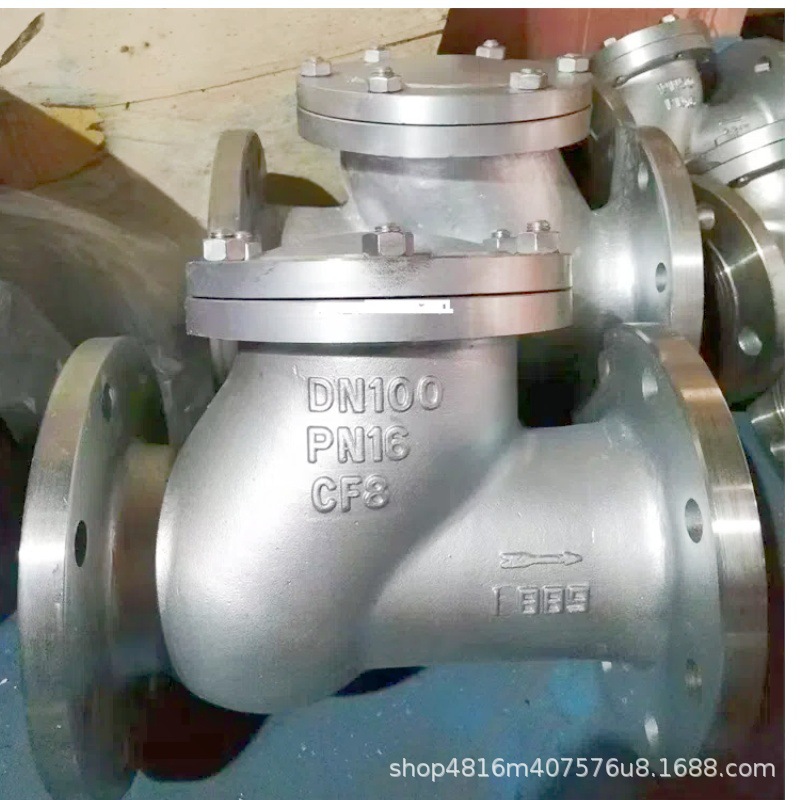 生产大口径HQ41X-16滑道滚球式止回阀球墨碳钢不锈钢法兰连接式