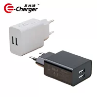 Зарядное устройство с двумя USB портами, выход 5В 2,4А, сетевой адаптер ЕС/США регуляции, черный или белый