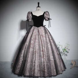 宴会晚礼服女2025新款高档宫廷风泡泡袖艺考美声独唱蓬蓬裙演出服