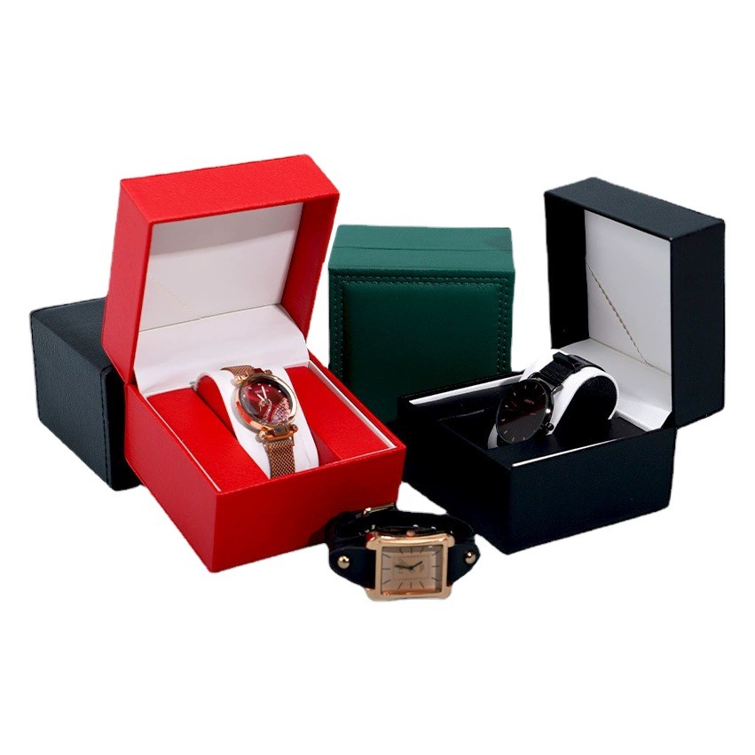 ПУ зеленый флип коробка для часов Коробка для хранения часов Подарочная коробка для часов коробка наручных часов Механическая коробка для часов
