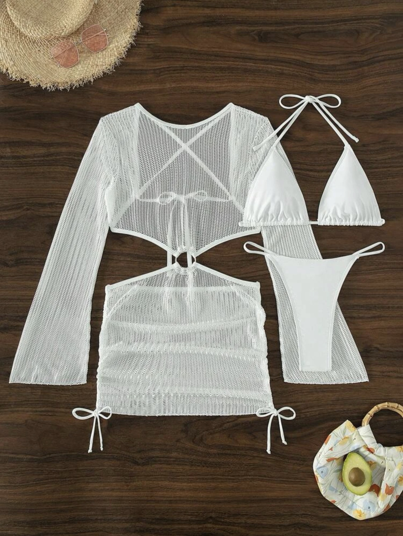 Women's Simple Style Classic Style Solid Color 3 Pieces Set Bikinis Swimwear display picture 7
