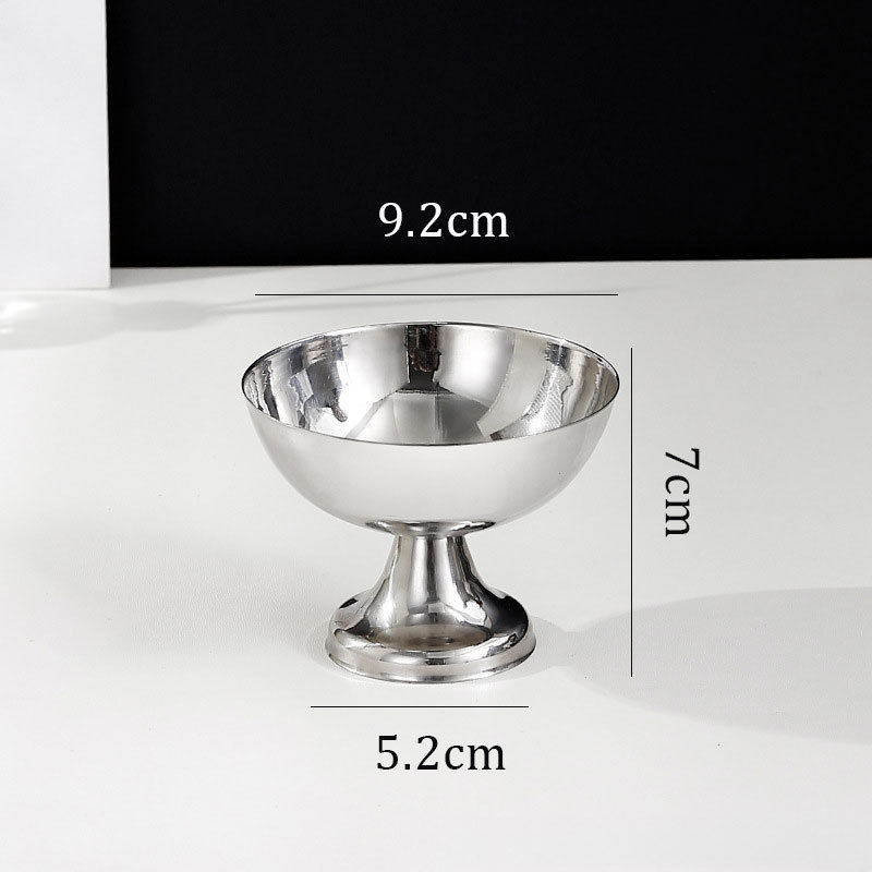 304ステンレスアイスクリームカップ高脚低脚アイスクリームカップ高足カップ冷飲カップIce Cream Cup|undefined
