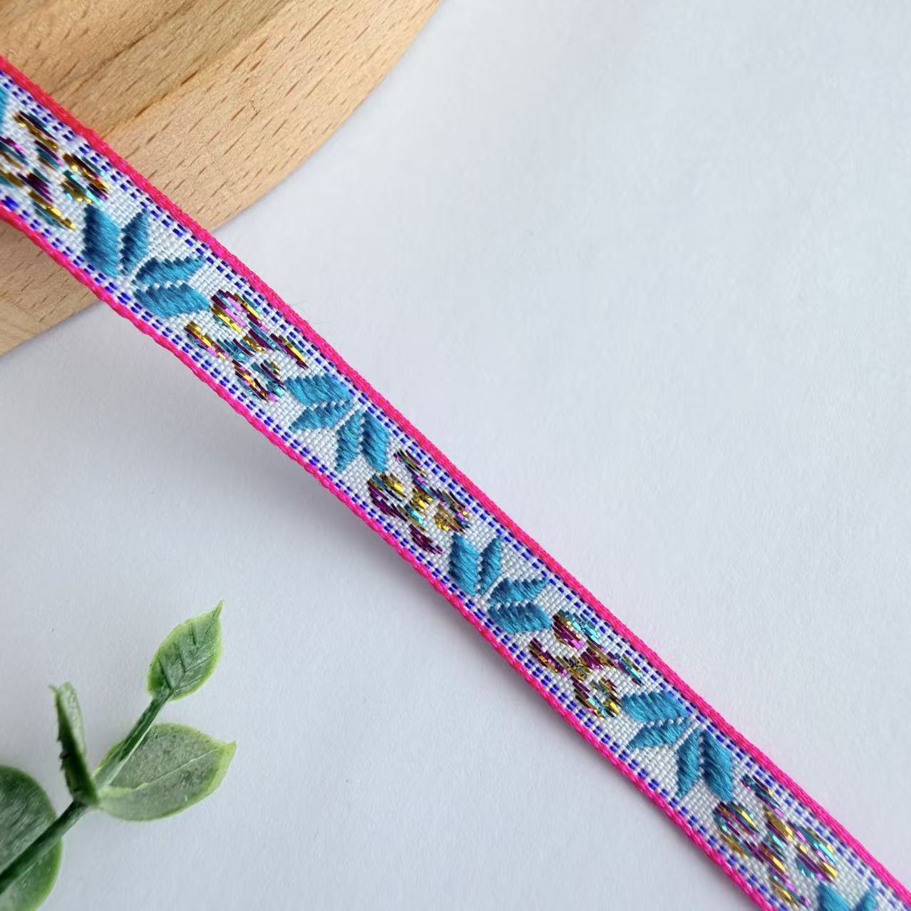 Cinta Jacquard de Estilo Étnico de 1 cm, Nylon, Decorativa, para Ropa y Manualidades image 16