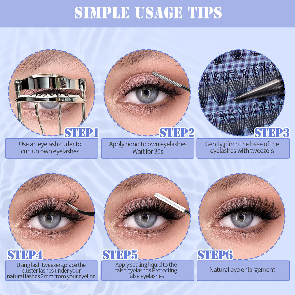 Grenzüberschreitende neue 640 Cluster gemischte dicke D-gebogene einzelne Cluster falsche Wimpern Set 10 18 mm DIY segmentierte Wimpern_voghion.com