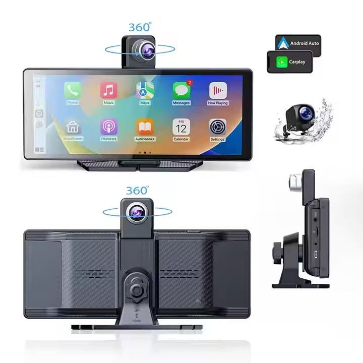 Cross-Border Carplay Driving Recorder Hd 4K Front and Rear Dual Recording Wifi Navigator Center Console Reversing Image