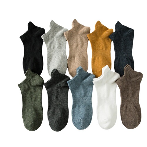 Socks men's summer socks large size boat socks men's spring and summer invisible socks solid color sports cotton socks men's socks street stall wholesale