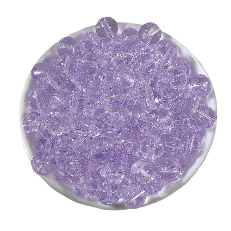 Factory Direct Supply of 6-10mm Transparent Glass Round Beads, Glass Loose Beads, DIY Bracelet Accessories, DIY Loose Bead Accessories