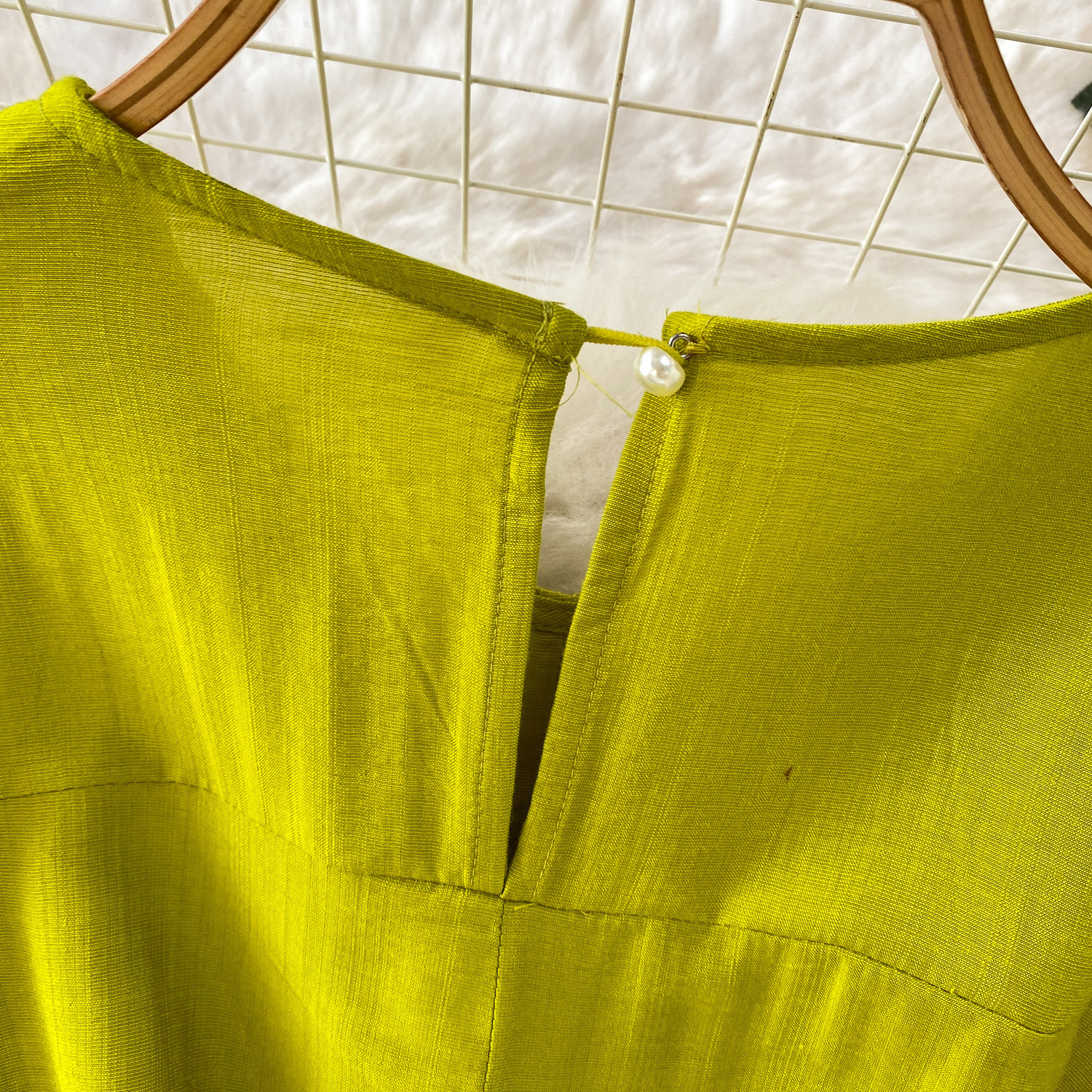 Elegant Pleated Round Neck Dress For Women Commuter Style Three Quarter Sleeve Slimming A-Line Long Skirt Casual Summer_ecoleips.com