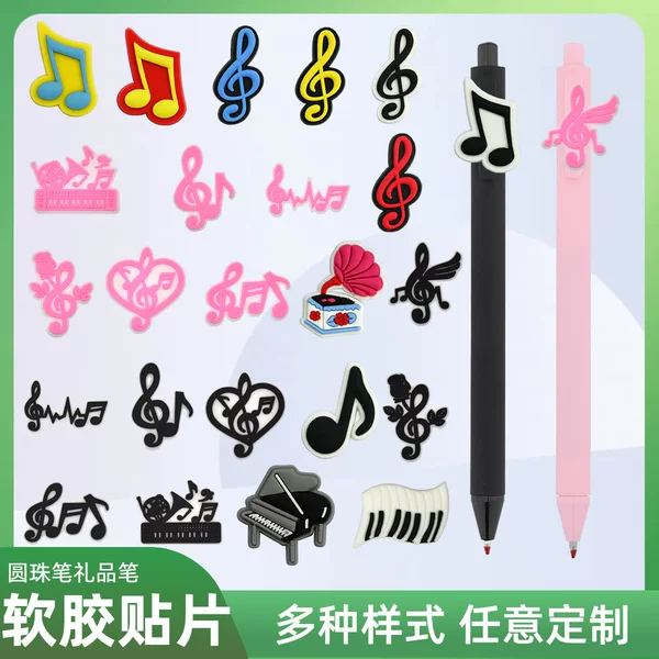 Cross-border Cartoon Note Gel Pen Plane PVC Soft Adhesive Patch Advertising Pen Decorative DIY Jewelry Accessories