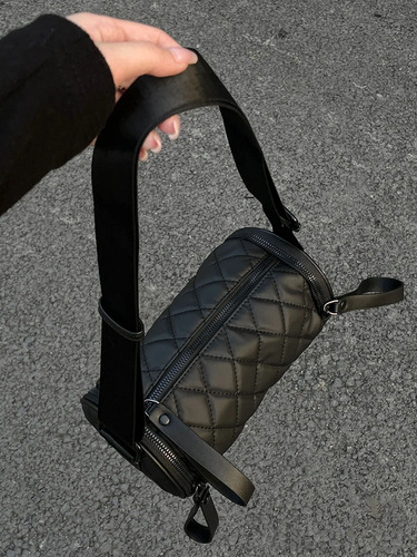 Diamond cylindrical bag women's cross-body  new summer style fashionable and stylish versatile bucket Oxford cloth shoulder pillow bag