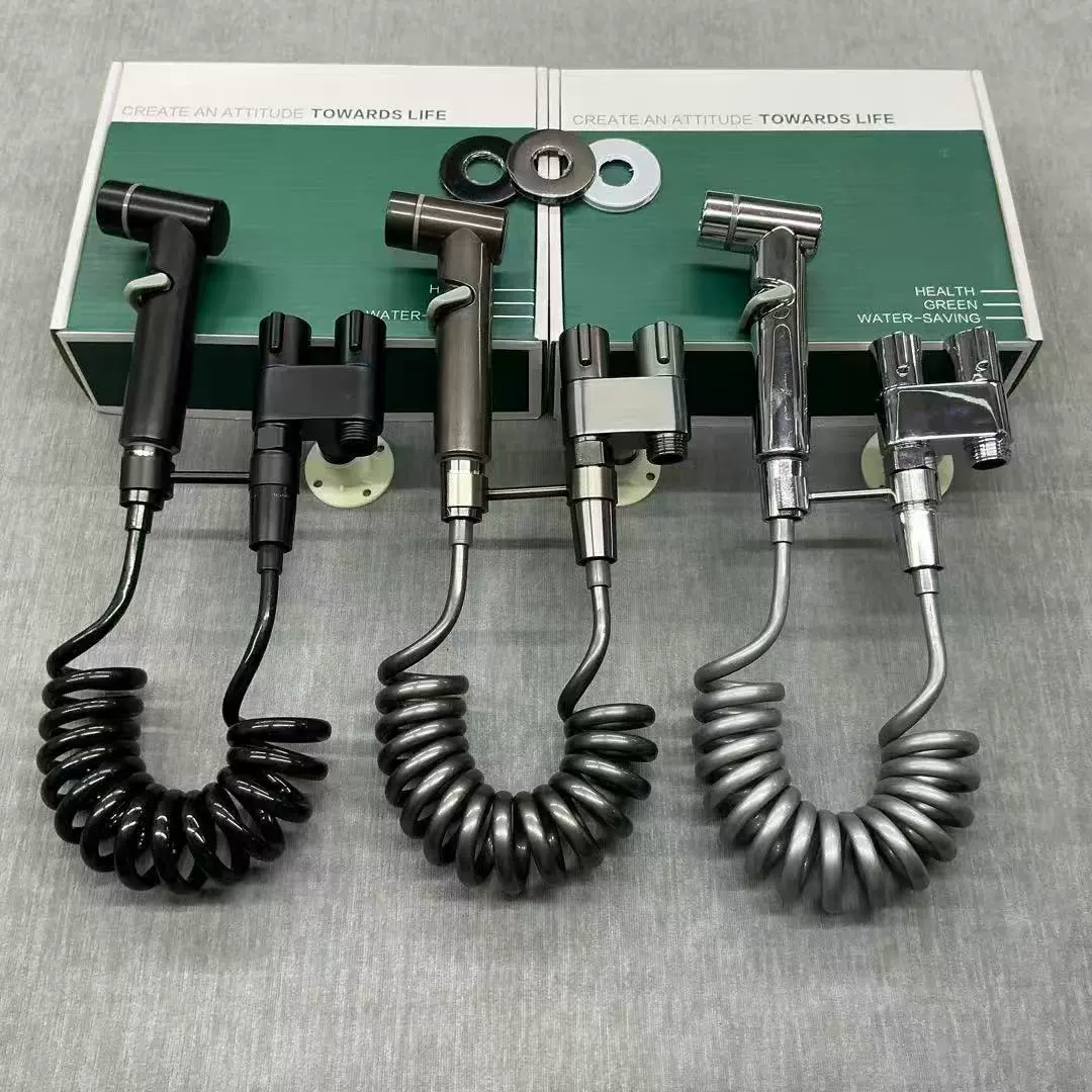 Бытовой туалетный распылитель из нержавеющей стали, один в два, угловой клапан, смеситель для ванной комнаты, треугольный клапан, бустерная насадка