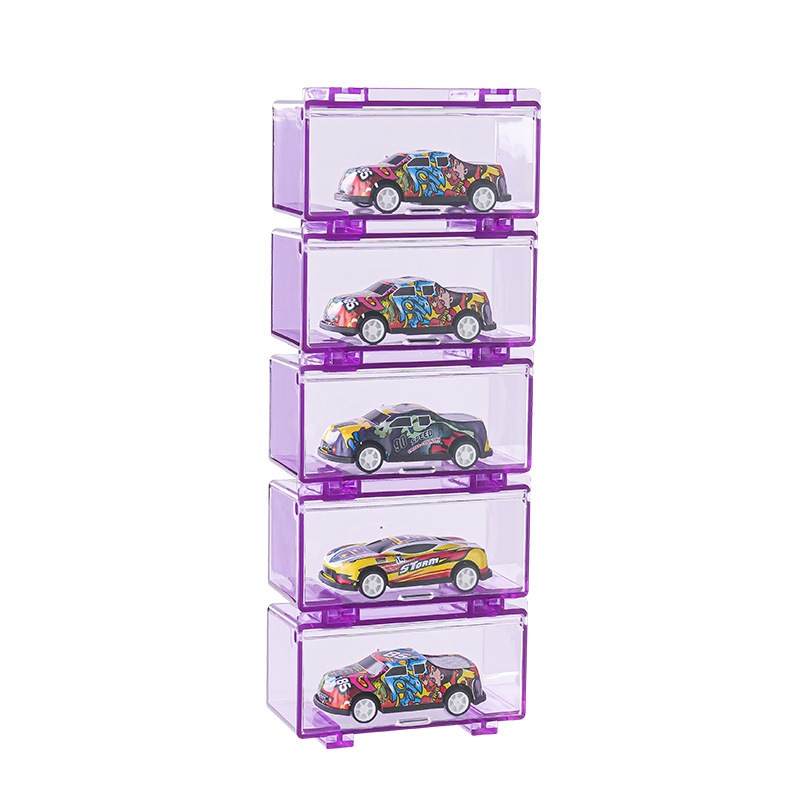 Domika 1: 64 caja de almacenamiento modelo de automóvil de aleación de juguetes de carro de almacenamiento marco de carro de modelo de carro de exhibición caja de almacenamiento