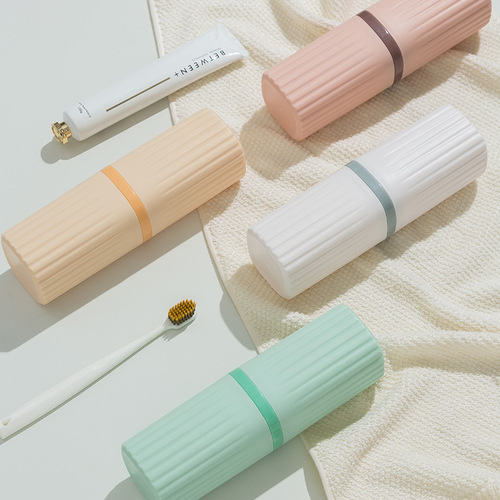 Half-Boat Travel Toothbrush Cup Toothpaste Holder Set, Portable Outdoor Toothbrush Case with Toothbrush and Cup