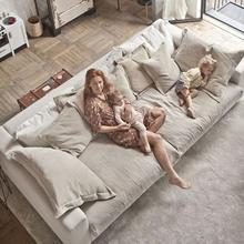北歐超大坐深懶人羽絨乳膠布藝沙發小戶型組合簡約現代客廳家具