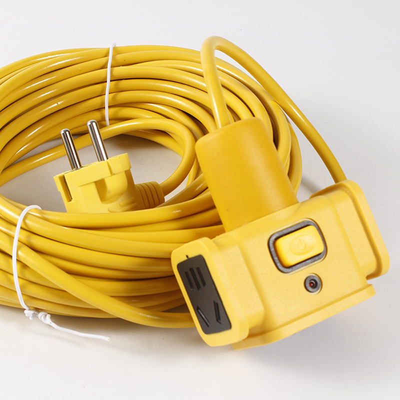 加长线地拖插座大功率电动车充电插线板家用工程带开关电源接线板