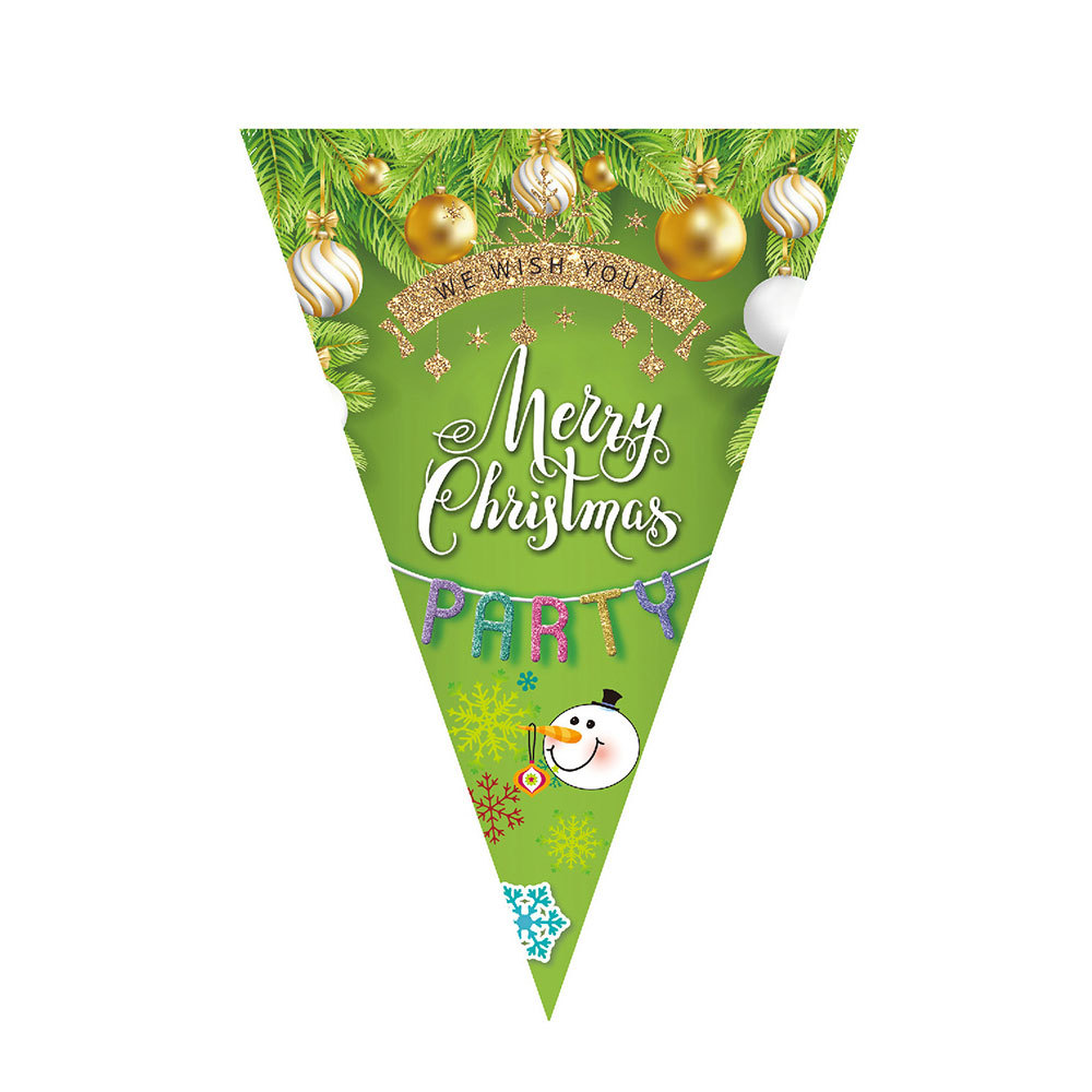 Bandera de triángulo de Navidad tira banderas Feliz Navidad fiesta de Navidad diseño de fondo banner decoración al por mayor