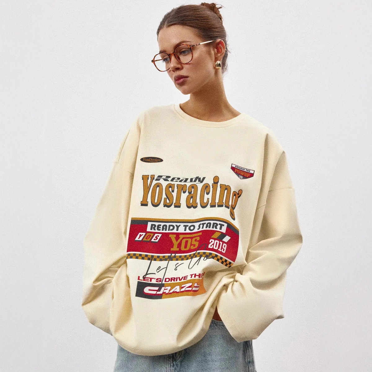 100% Cotton Long-Sleeved T-Shirt 2025 Early Autum American Fashion Stylish Popular Trendyy Printed Hiphop Top